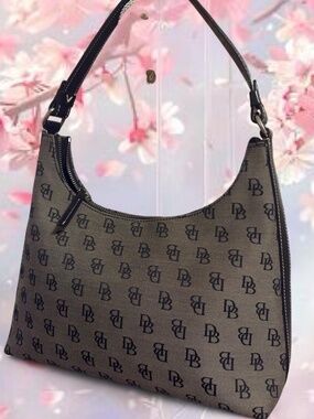 Vintage Dooney & Bourke Signature Monogram Hobo Bag